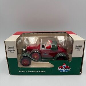 Amoco 1992 Limited Edition Santa 1929 Model A Roadster Die Cast Metal Bank